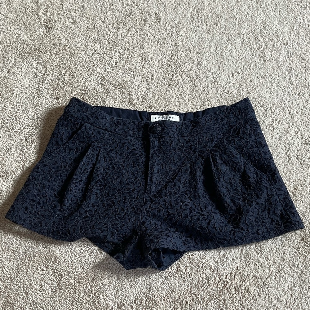 Navy Blue Lace Shorts